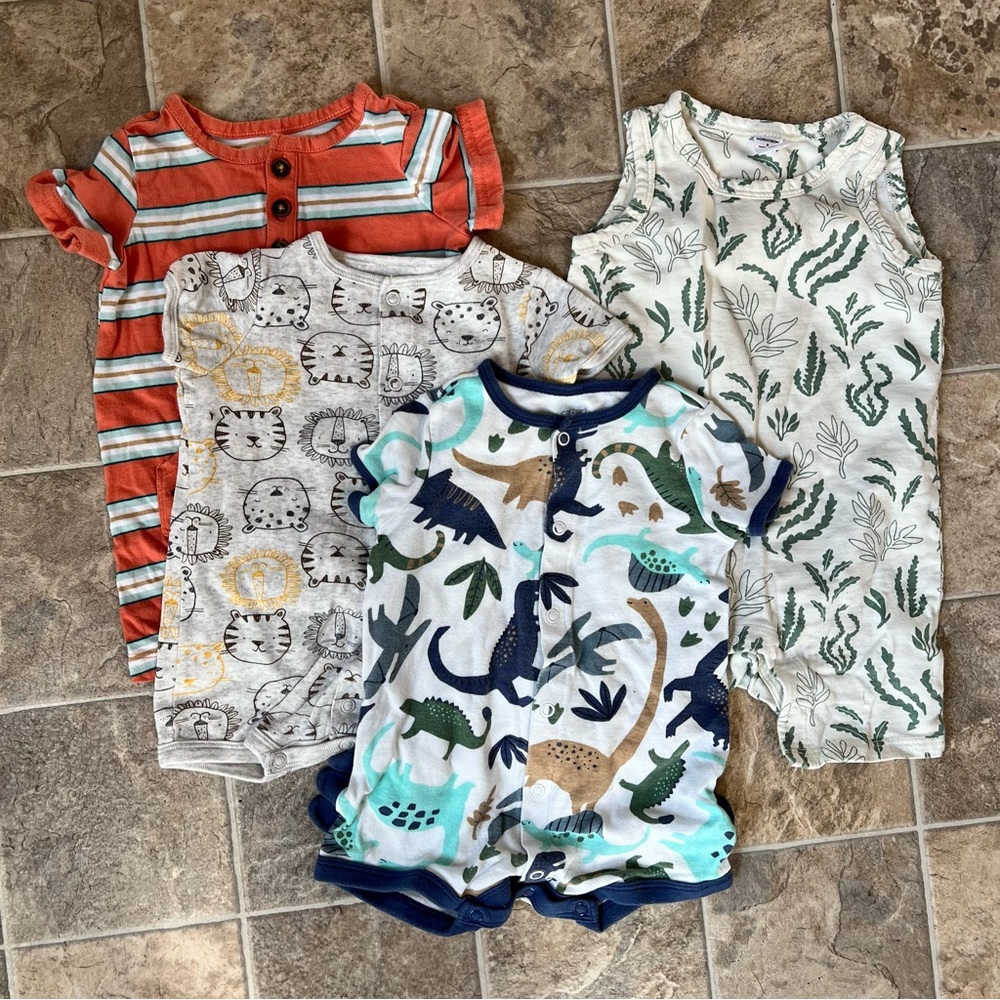 Bundle of 4 Baby Boy Rompers 3-6 Months